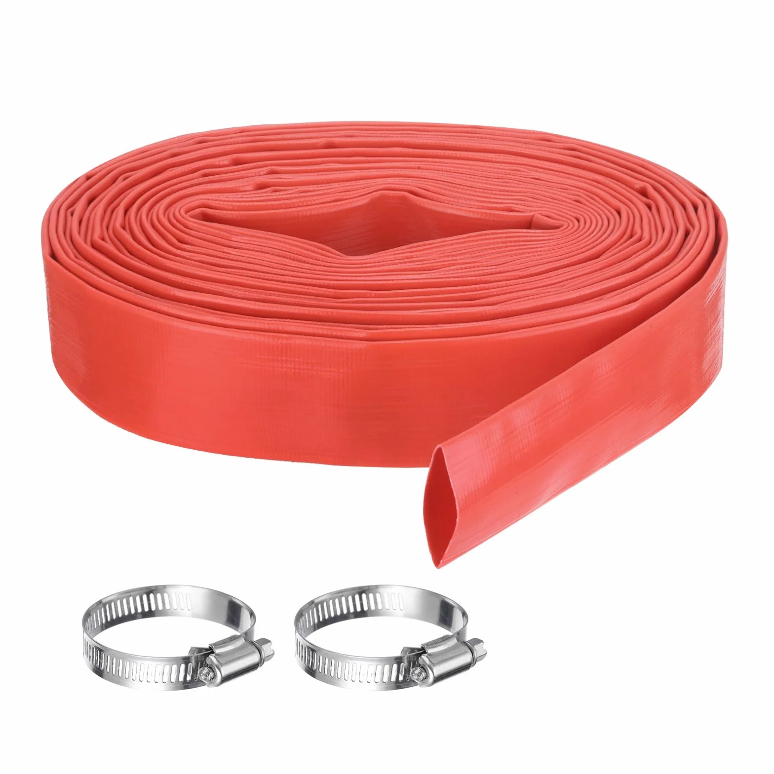 Manguera de retrolavado para piscina, 1.5 pulgadas x 50 pies, manguera de drenaje reforzada de PVC, mangueras de bomba de descarga de agua plana para filtro de piscina, bomba de natación, con
