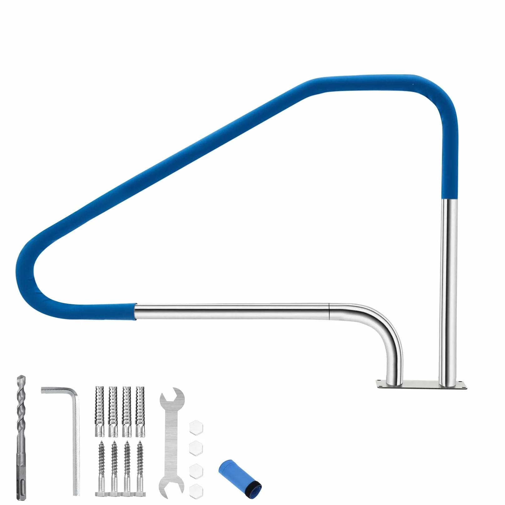 Garvee Barandilla de Seguridad Acero Inoxidable 304/316 Carga 170 kg Agarre Antideslizante 125x86 cm