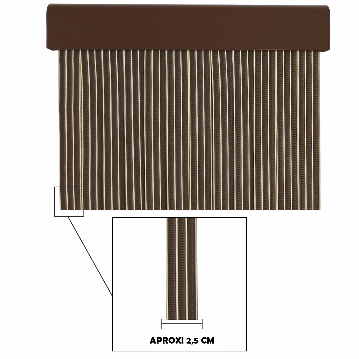 Cortina Plana PVC Puerta Exterior Interior Libre Insectos 210x90CM Marron P18