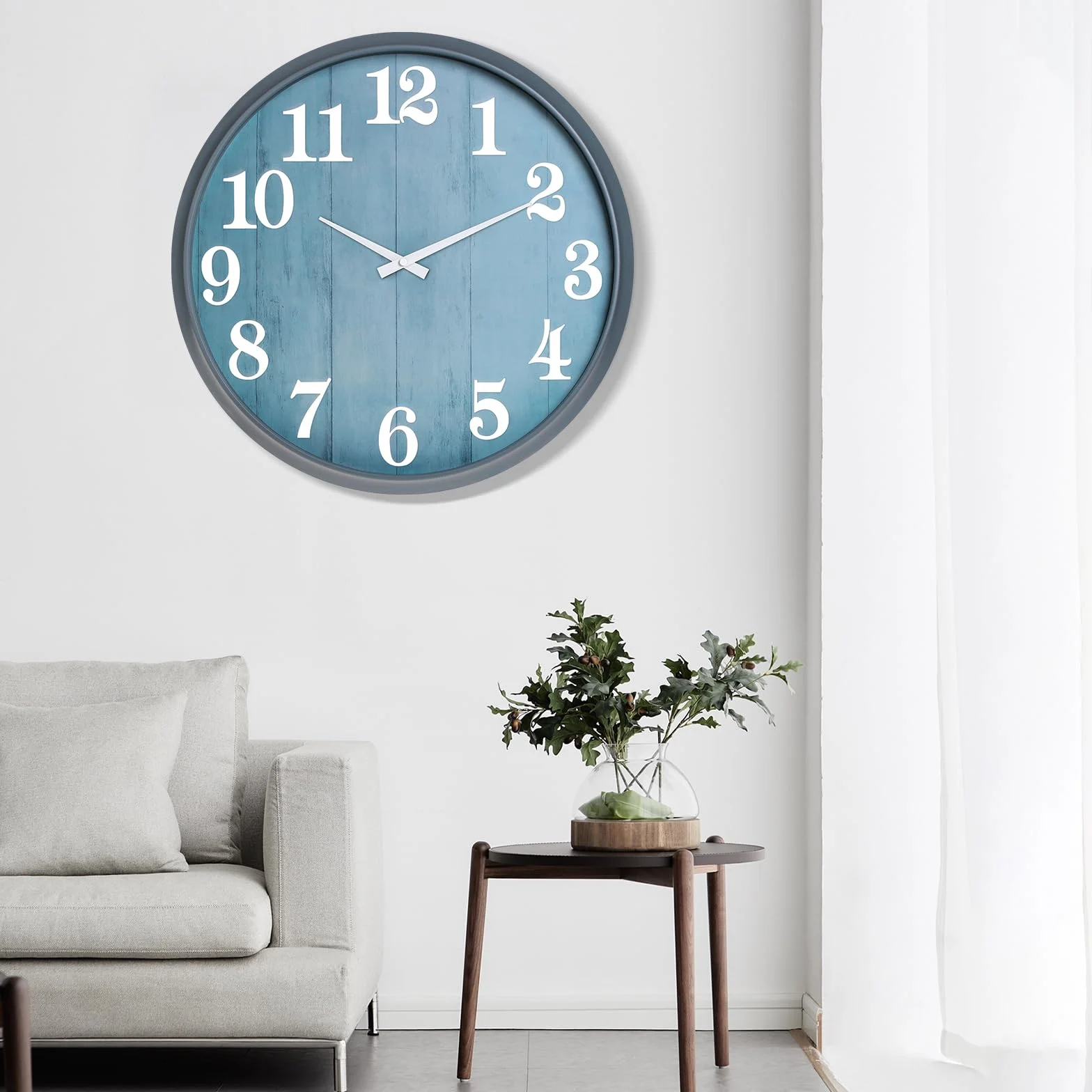 eYotto Reloj de jardín Impermeable 46 cm silencioso Gran tamaño Funciona con Pilas para terraza decoración