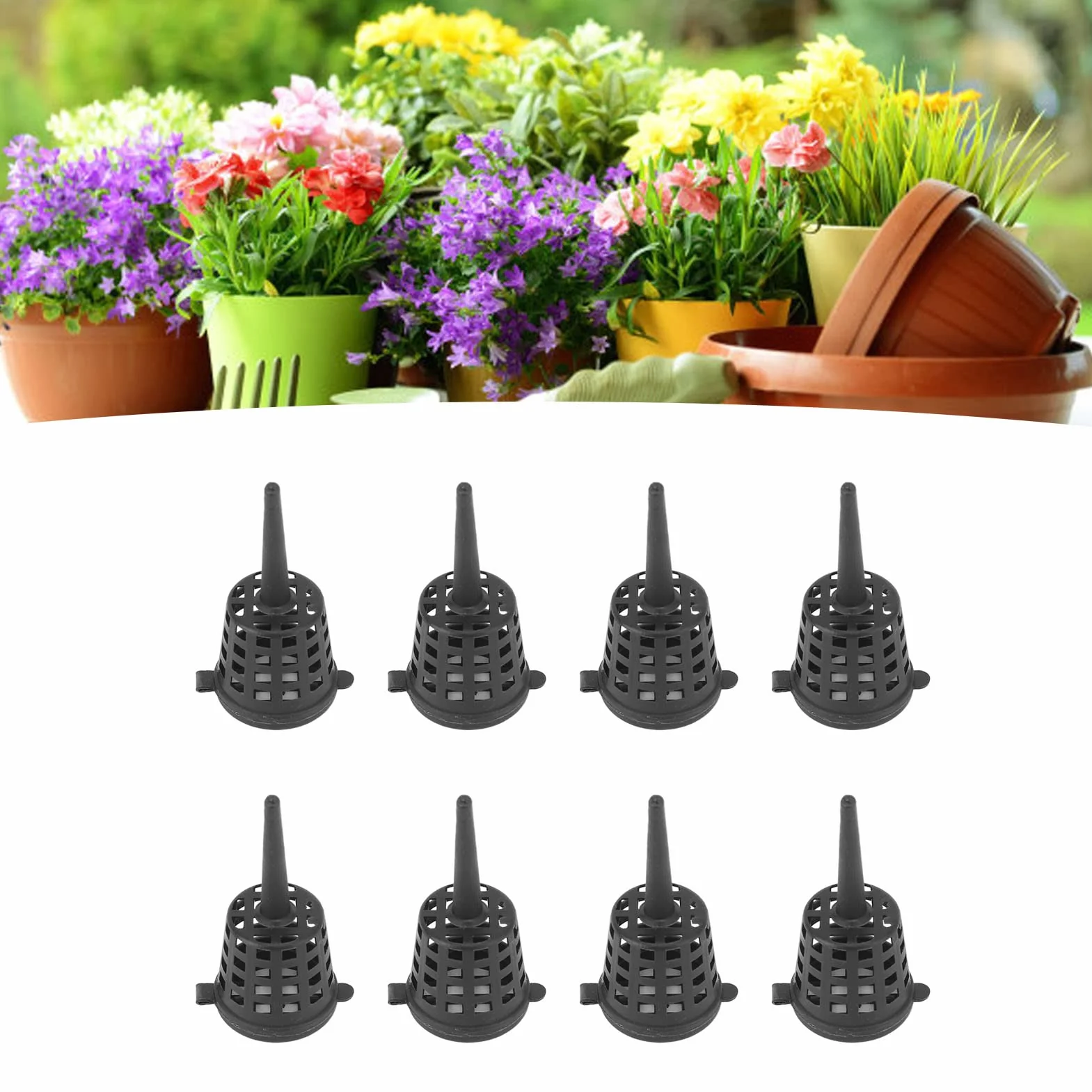 Yctze Cestas de Fertilizante para Bonsái, 100 Piezas de Cestas de Fertilizante de Plástico Portátiles con Tapa para Plantas en Macetas, Suculentas y Orquídeas, Cestas de Malla de