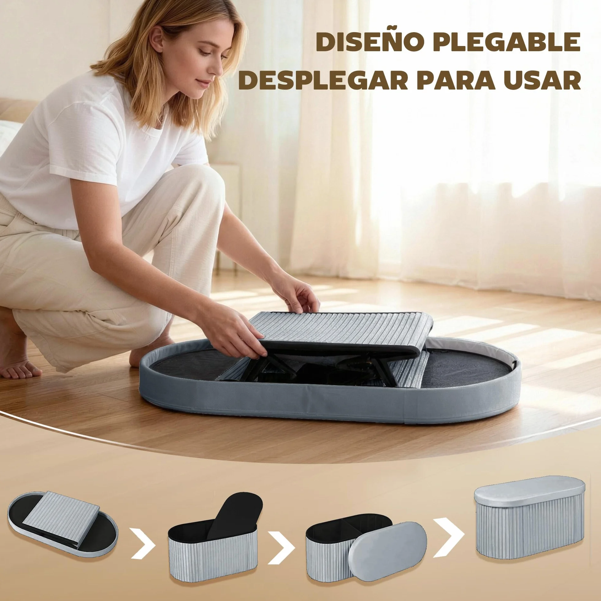 HOMCOM Baúl Almacenaje Plegable 72L 76x38x35 cm Terciopelo Gris Oscuro