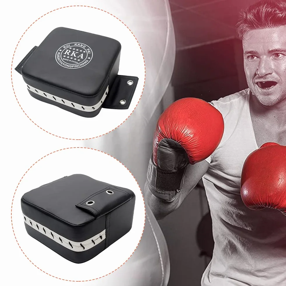Almohadilla de Perforación de Pared, Bolsa de Boxeo Cuadrada, Accesorio de Entrenamiento para Muay Thai, Kickboxing, Artes Marciales (Negro)
