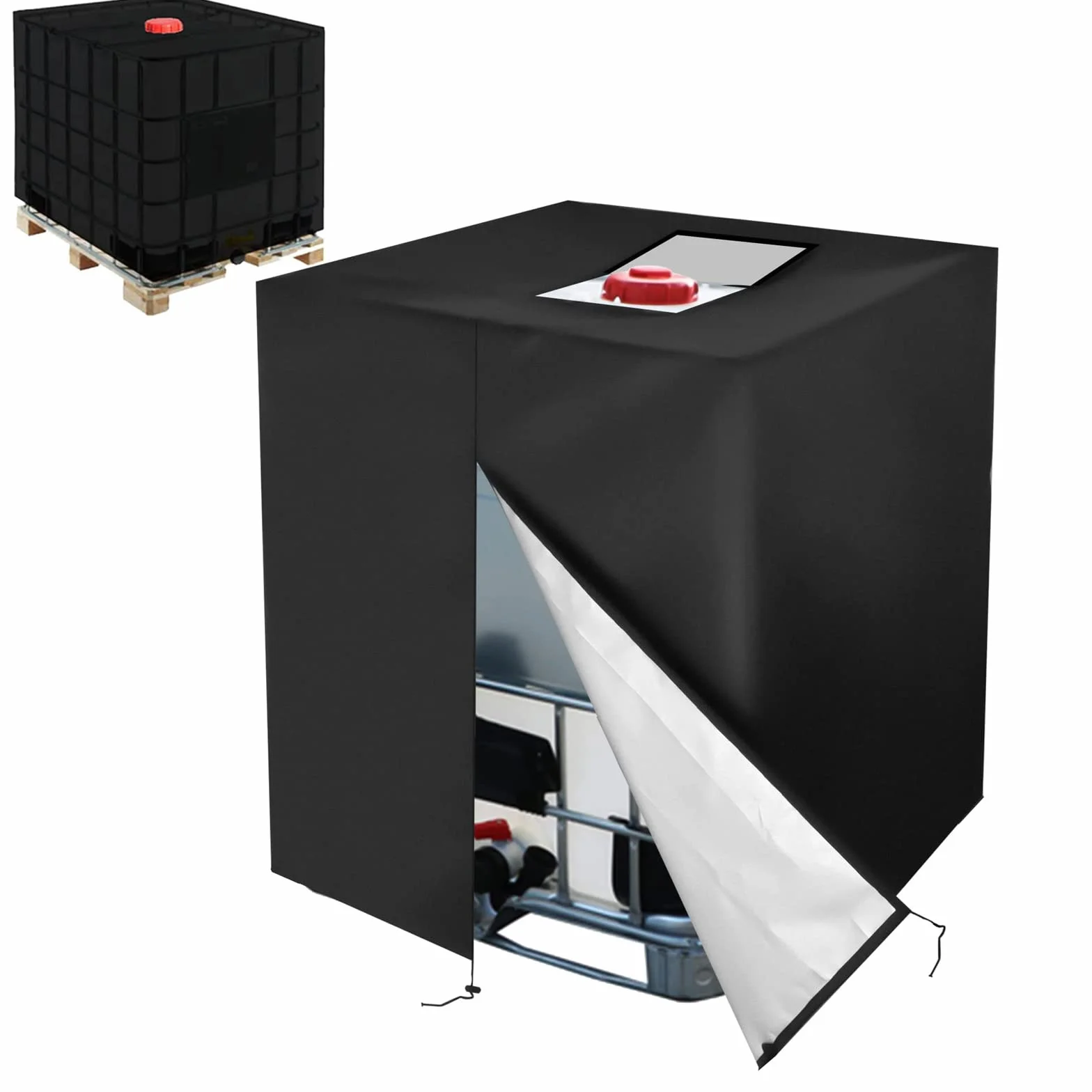 Cubierta para Tanque de Agua IBC 1000 L, Anti-UV 420D Resistente a la Rotura