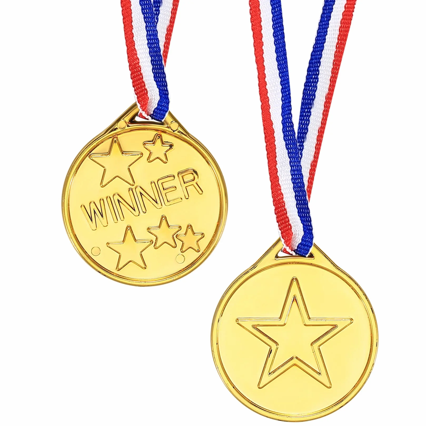 Medallas Niños Oro Plástico Dorado Premios Ganador Cumpleaños Fiesta Deporte 30 Piezas