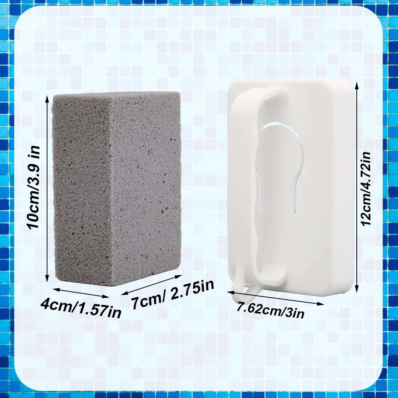 BOXOB Bloque de Limpieza Piscina con Mango Piedra Pómez 6 Pzs Quitamanchas para Baño Cocina SPA