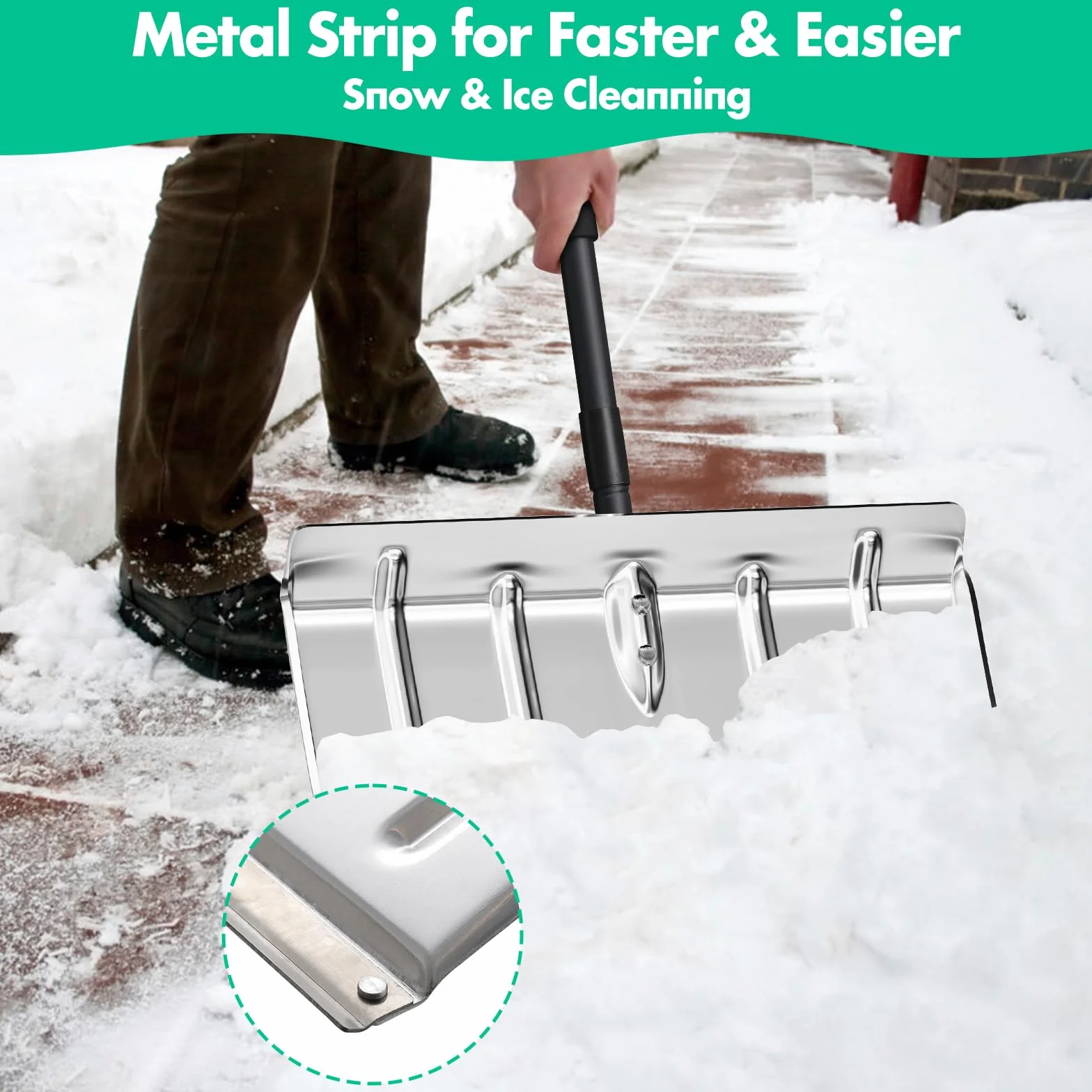 Pala para Nieve de Aluminio Ligera con Mango D para Coche, Emergencia, Camping, Exterior