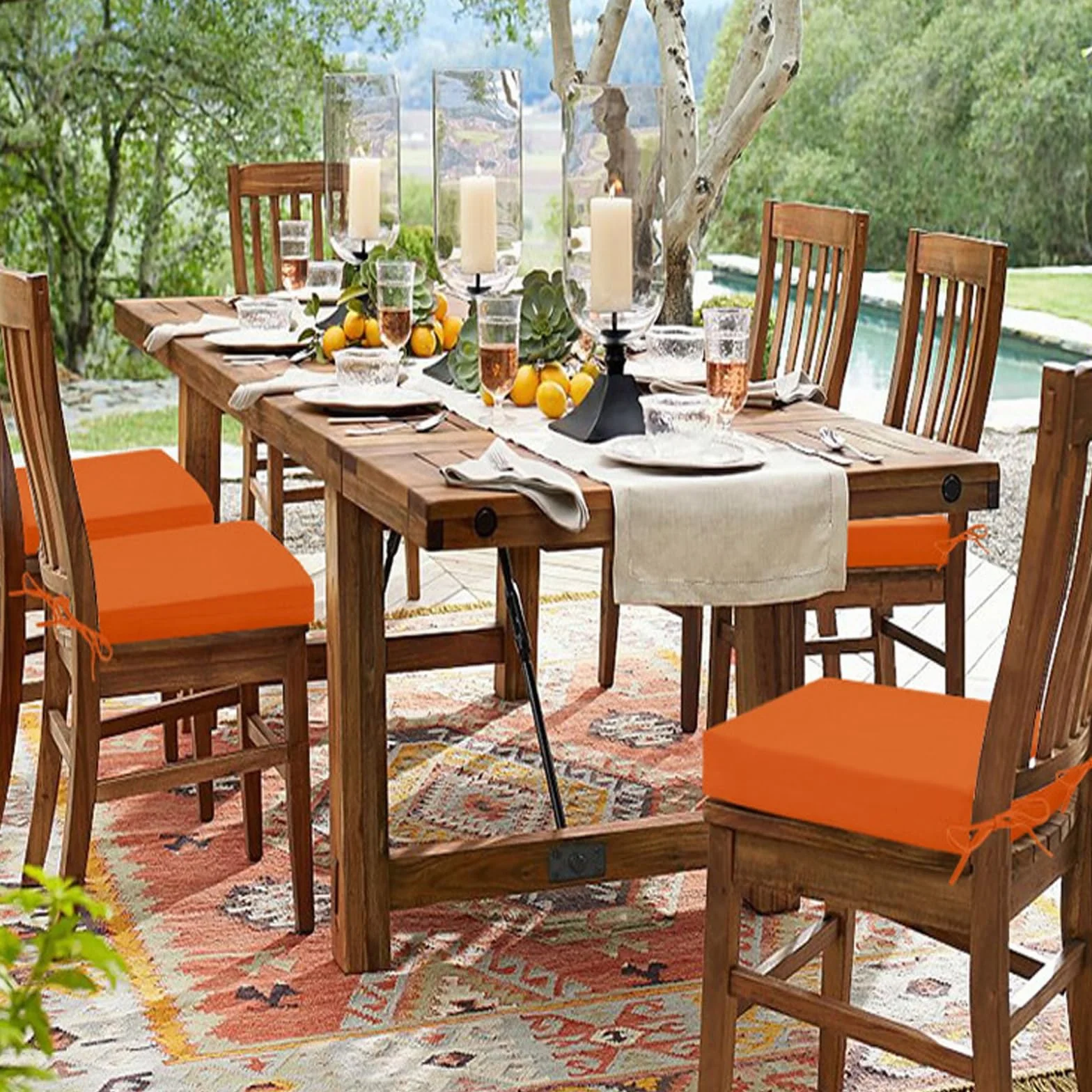 Funda de Cojín de Asiento Impermeable para Exterior 60x60cm 50x50cm para Muebles de Jardín Silla Sofá Patio Ratán