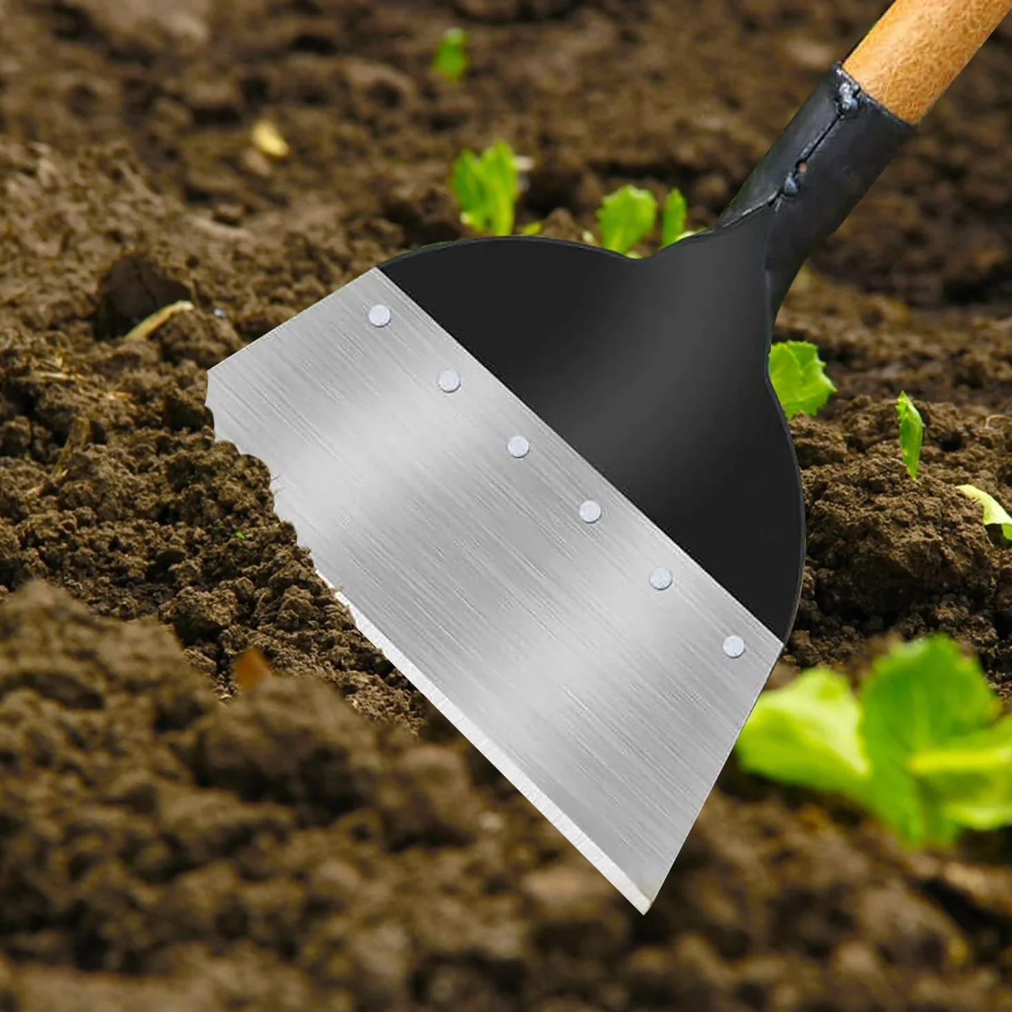 Pala de Limpieza de Jardín Multifuncional 21cm para Desmalezar, Palear Nieve y Limpiar Granjas