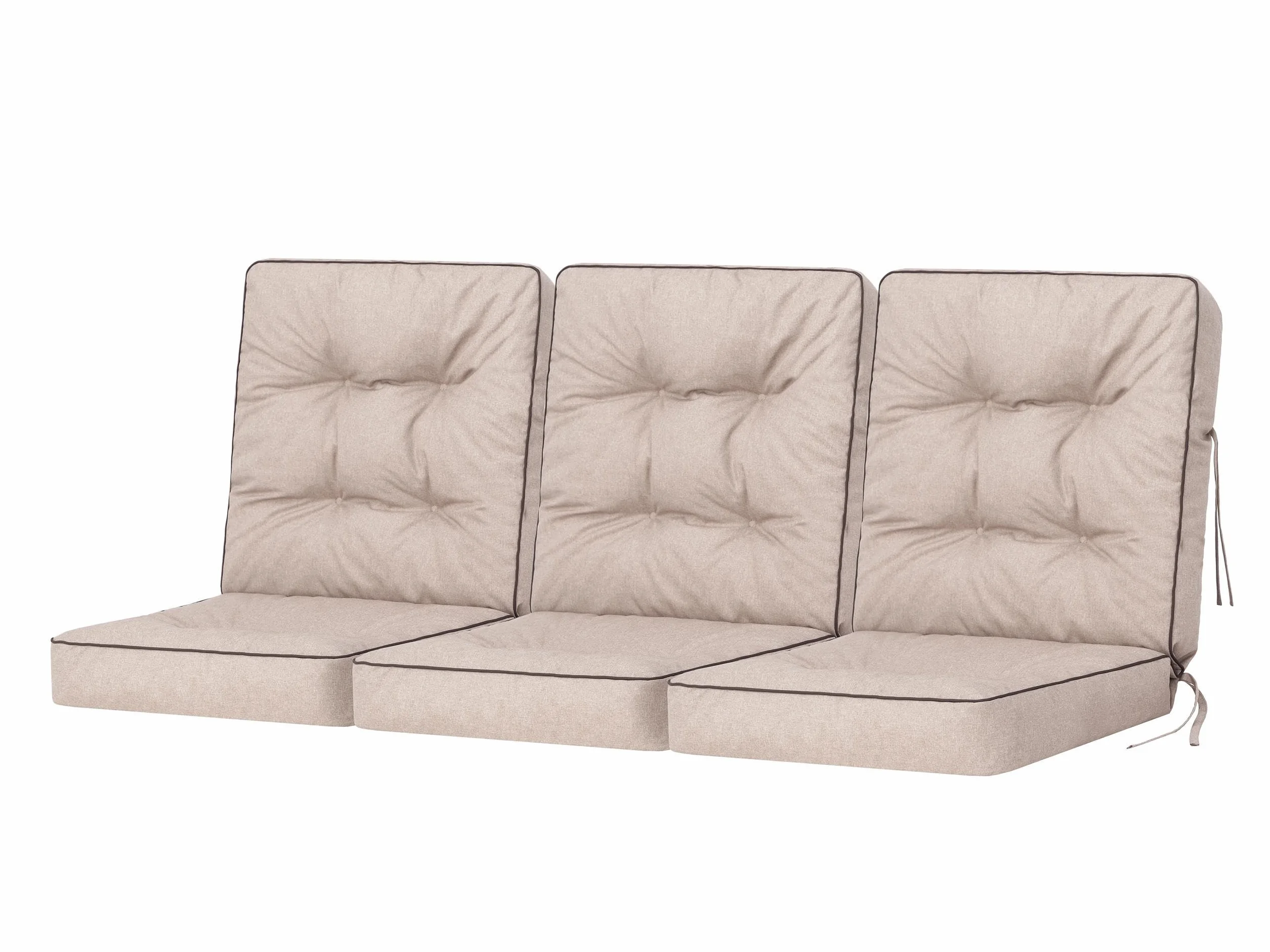 Cojín para Banco de Jardín Impermeable 150 cm (3x50) Beige