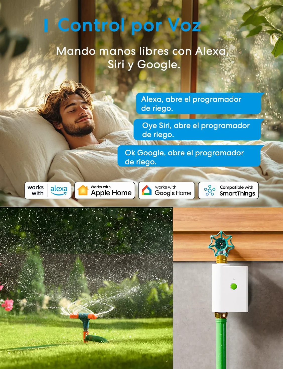 Meross MST100 Programador Riego WiFi Hub MSH450/MSH400 Requerido Riego Automatico Pausa Lluvia App HomeKit Alexa Google Home