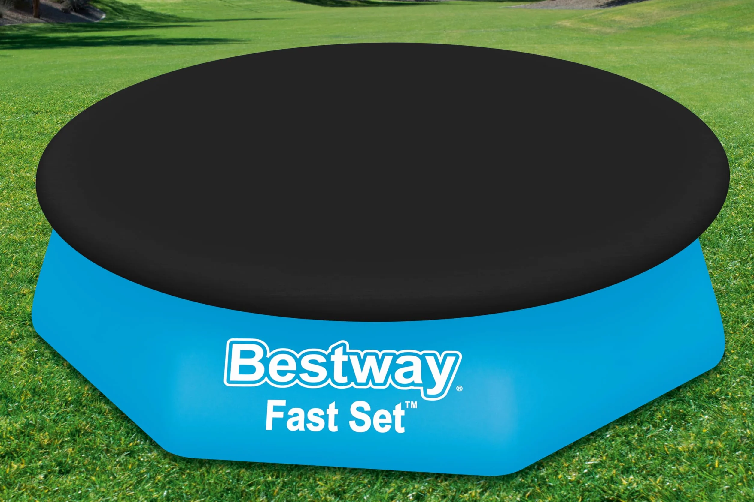BESTWAY Cobertor de Invierno Redondo Ø240 cm PVC para Piscinas Negro