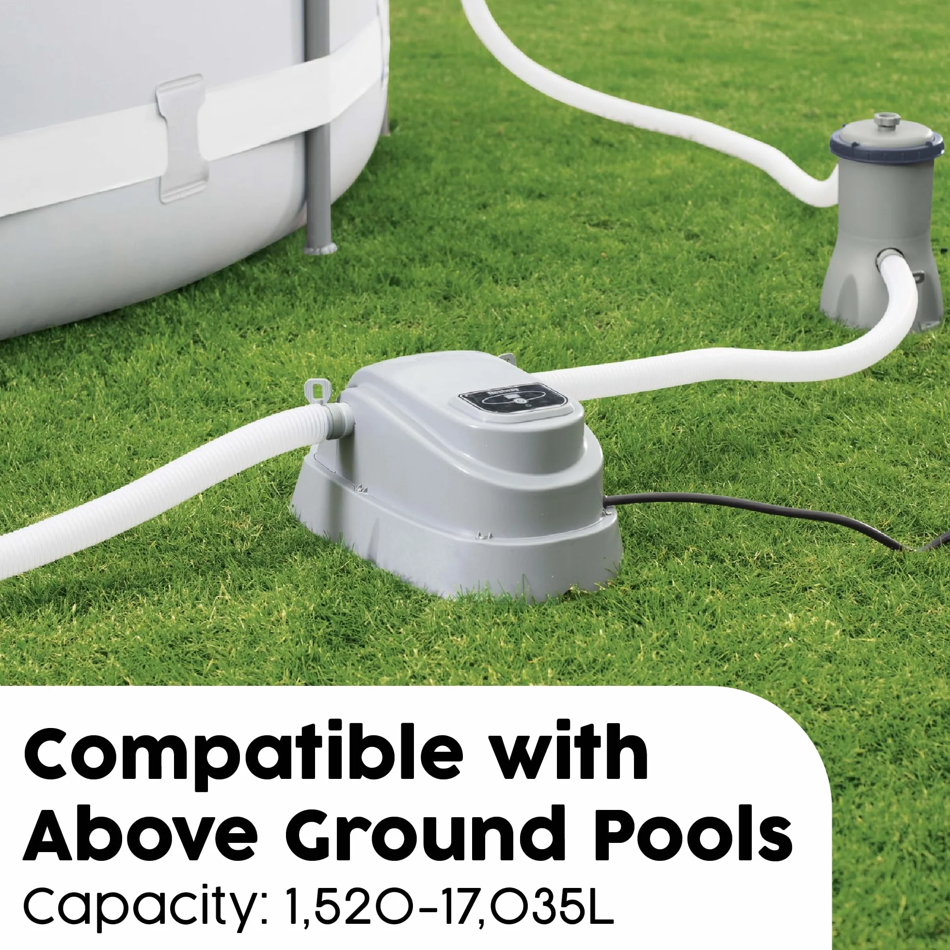 Bestway Calentador de Piscina para Piscinas elevadas de 15 pies Gris
