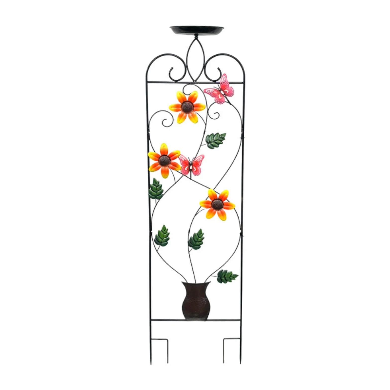 Baño para Pájaros Comedero Bandeja Soporte para Plantas Ornamentales Hierro Artístico Adecuado para Jardín Exterior Decoración Amantes D