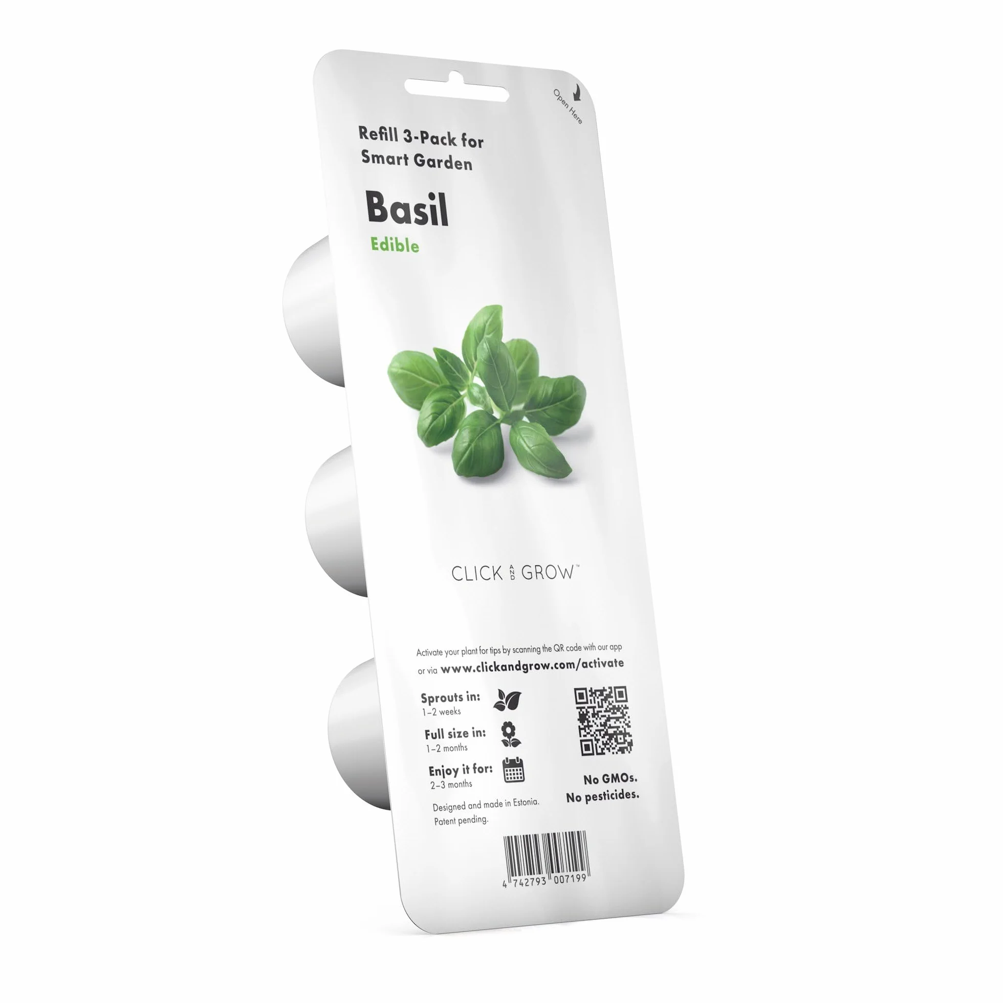 Click & Grow Recambio Cápsulas de Cultivo de Albahaca, Kit de 3 Unidades
