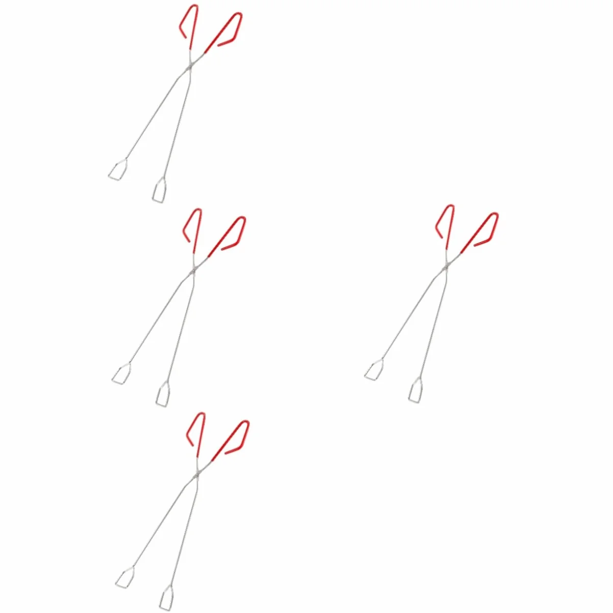 ibasenice 4 Piezas Pinzas de extendidas fosa agarrador de troncos pequeño madera Accesorio el acontecimiento tenazas cocina clip de carbón alargado pinzas para carbón Acero inoxidable