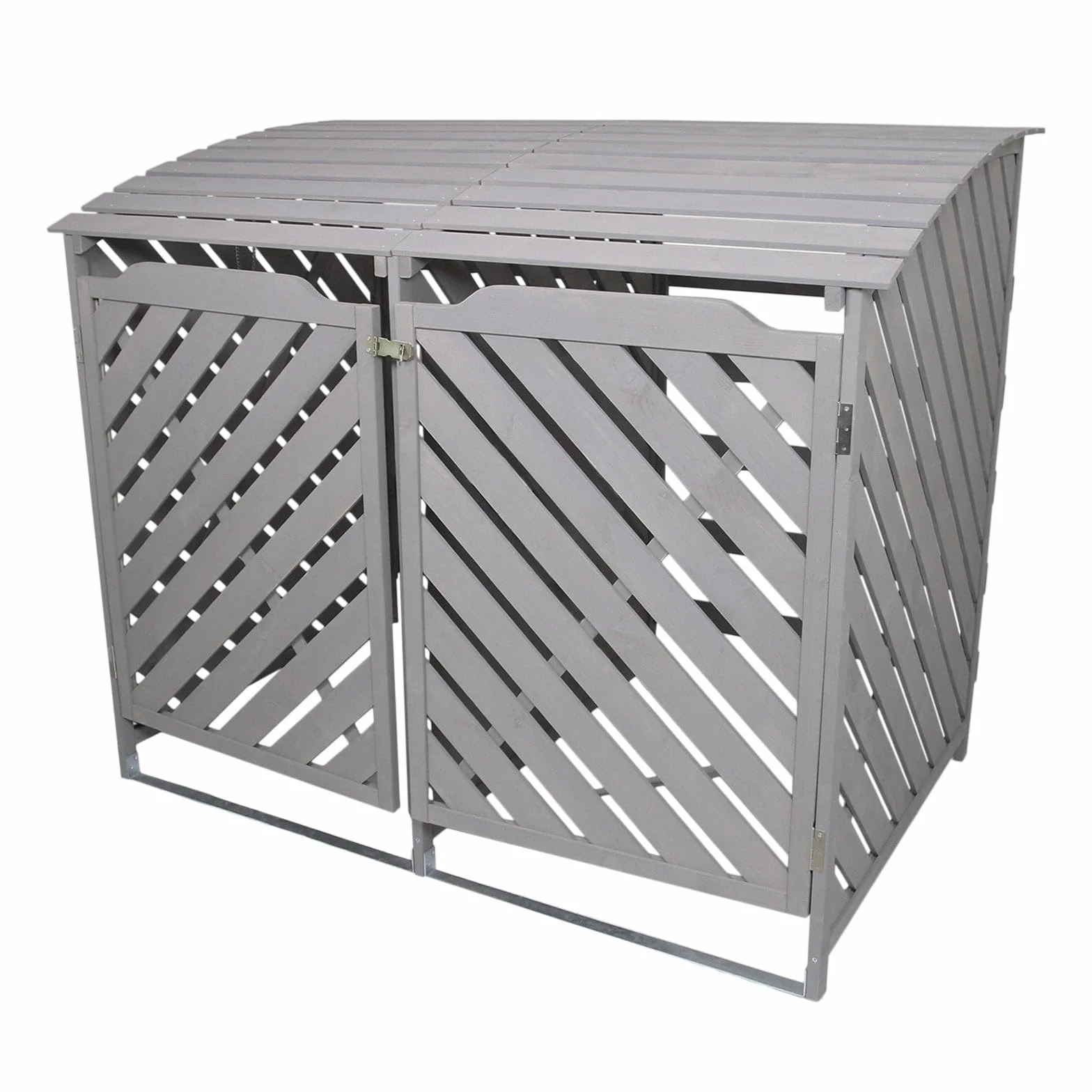 Cobertizo para Contenedor de Basura Gris 2x240L 122x149x92.5 cm Madera