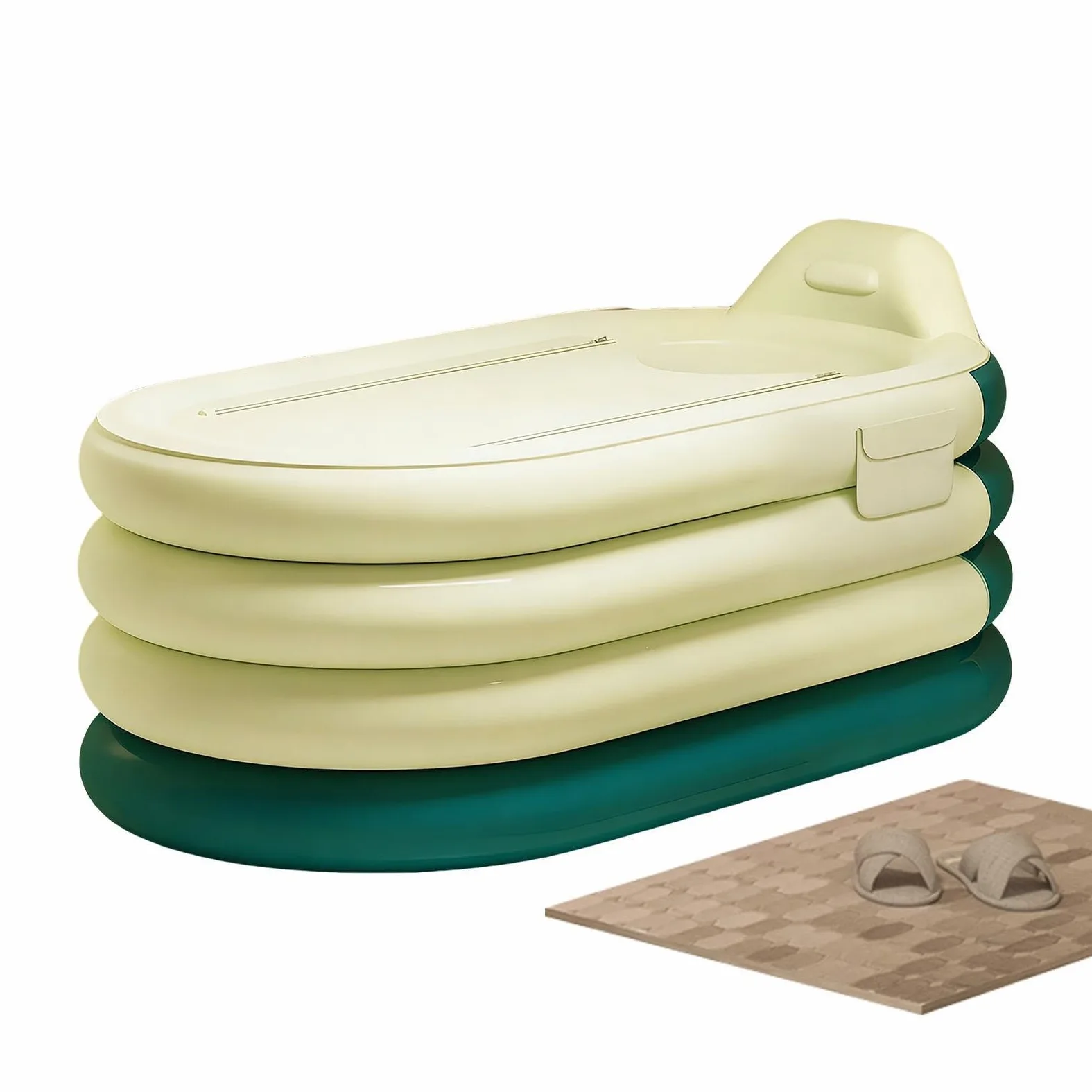 Inflable,Cubo Lavado Cuerpo con Bomba de Pie | Autoinflable para Adultos | Casa Hotel Spa Relajación Recuperación Deportiva Hombres Mujeres