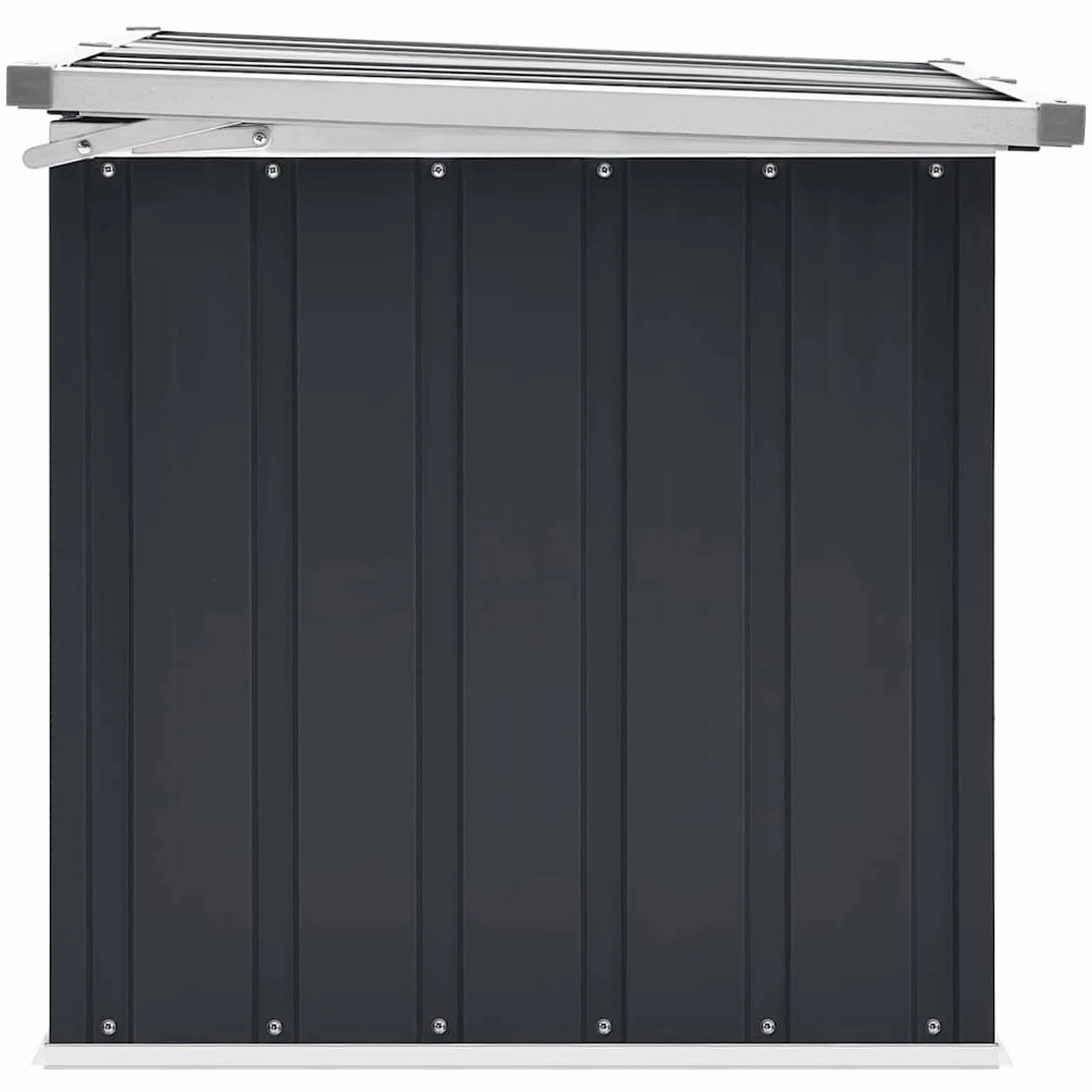 Baúl de jardín antracita 129x67x65 cm para almacenamiento exterior