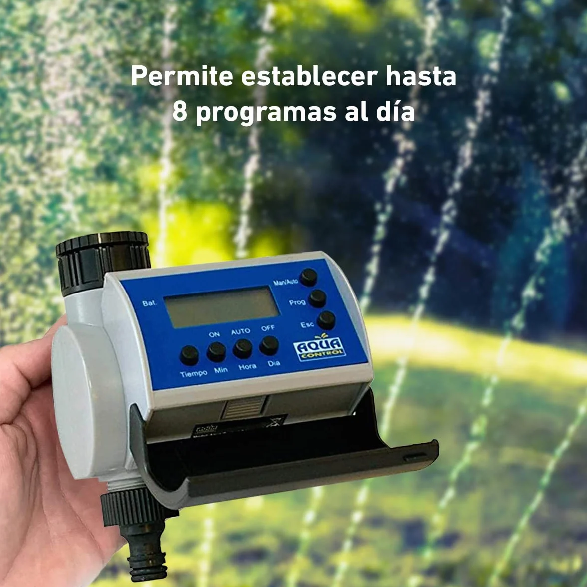 Aqua Control C4100 Programador de Riego Jardín LCD 8 Arranques día