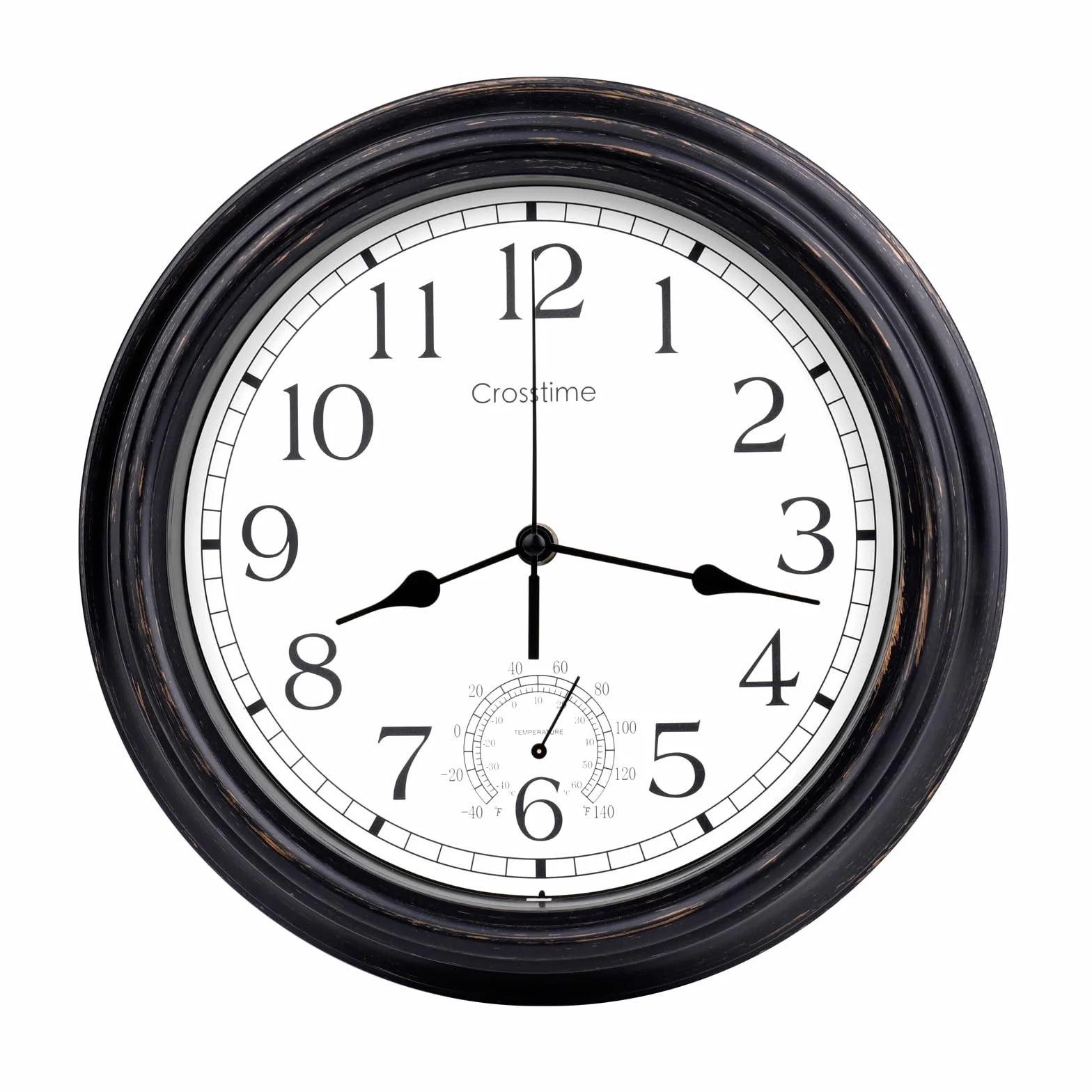 Reloj de Pared Grande 16 Pulgadas Impermeable con Termómetro Bronce para Exteriores