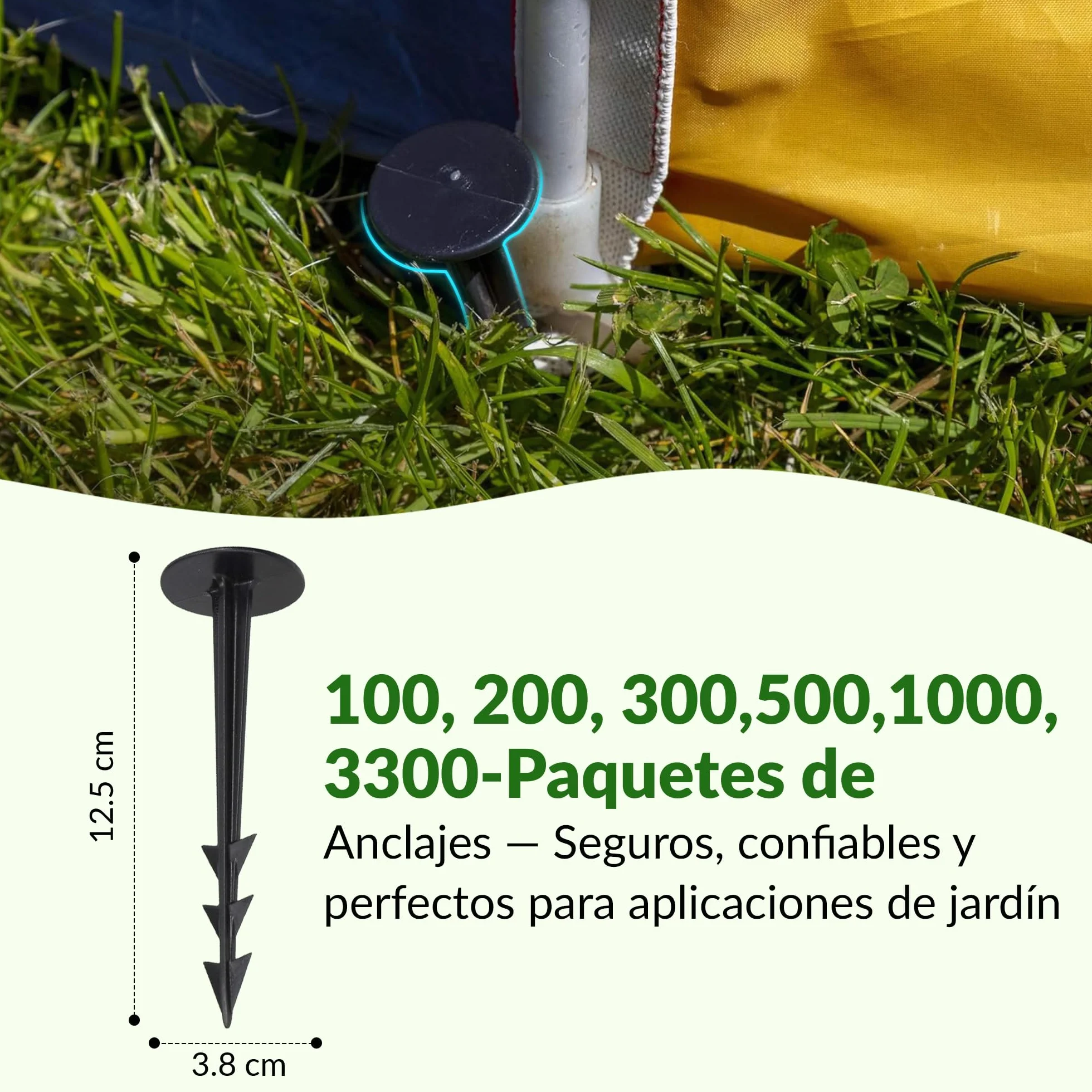 GARDENIX 1000 Unidades terrapeg Anclajes para Suelo piqueta