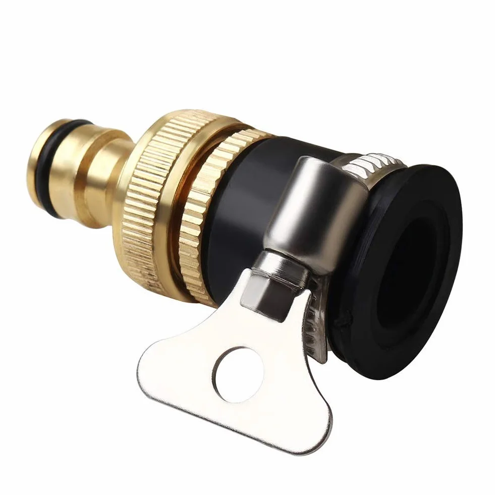 1/2" a 3/4" Conector de Grifo de Manguera de jardín Adaptador de Rosca Conector de Grifo de Manguera Boquilla Práctico Lavadora Grifo Universal Conector rápido de Agua de jardín de latón