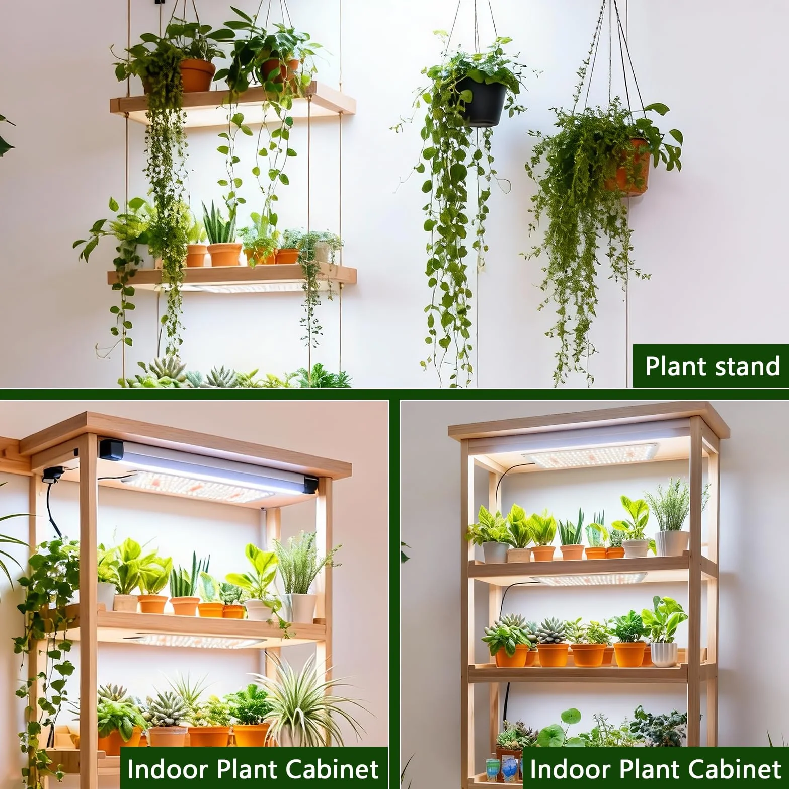 COKOLILA Lámparas LED de Crecimiento para Plantas Interior, 768 LEDs Espectro Completo con Temporizador 4/8/12/16/20h, Panel Cultivo