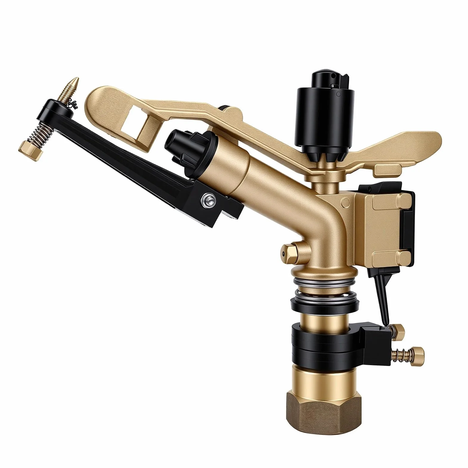 Rociador de Agua Giratorio de Metal 0.2-0.6Mpa | Aspersor de césped ajustable 360 ​​con núcleo de latón para riego de granjas y jardines, distancia de pulverización de 10 a