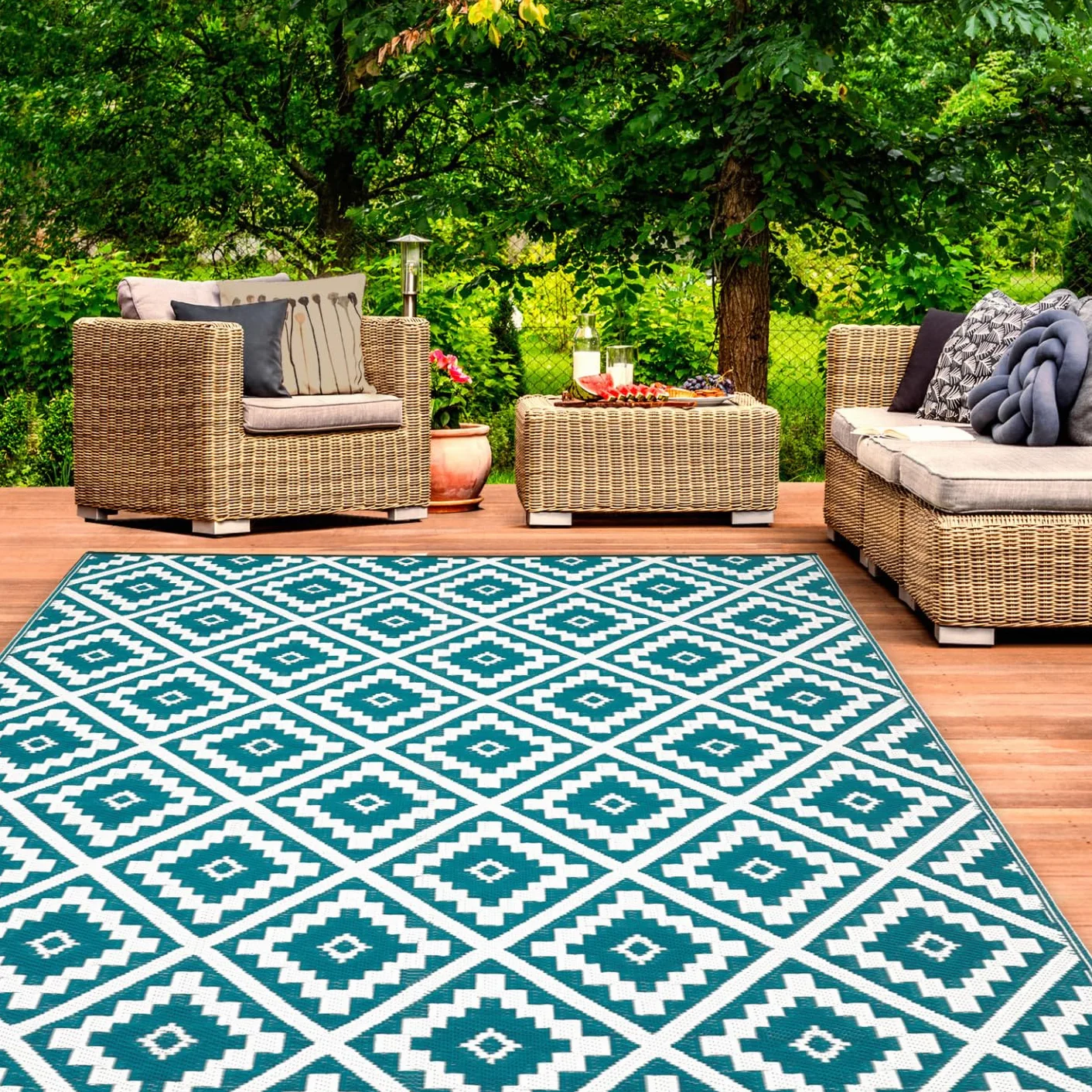 Alfombra exterior Bahamas 180 x 280 cm azul