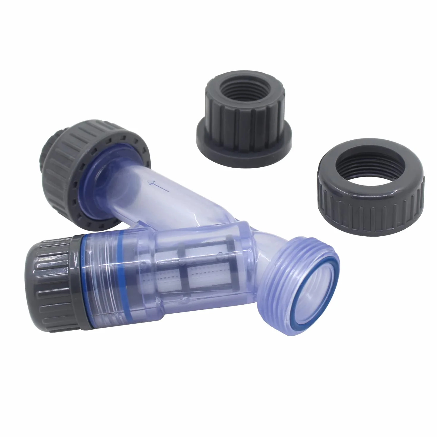 Filtro de Malla para riego por Goteo Filtro Bomba riego tuberia PVC Tipo y para sedimentos agrícola jardín Bomba Estanque (1 Pulgada Hembra)