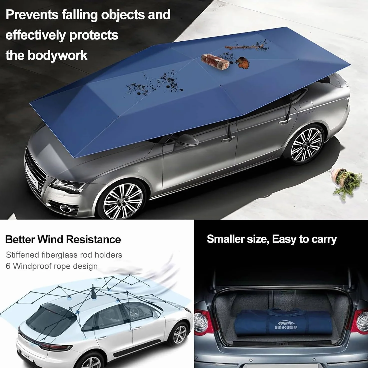 Carpa para coche plegable protección solar anti-UV 4.5x2.3m Camouflage