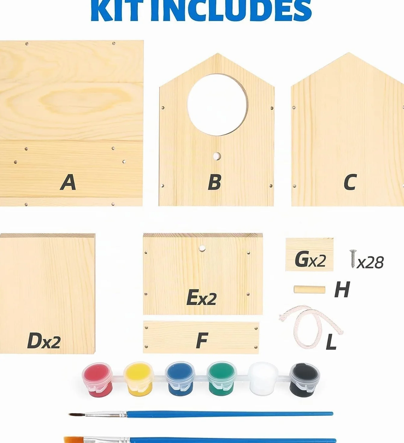 LotFancy Casa Madera Pájaros para Pintar, Casa Pájaros Exterior DIY, Juego Manualidades Madera