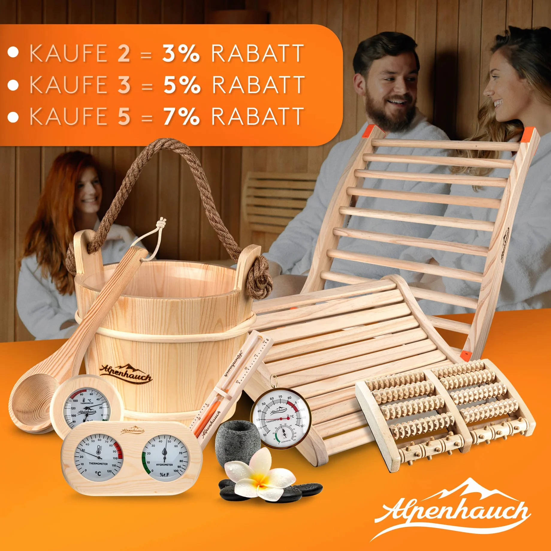 ALPENHAUCH Reposacabezas de madera para sauna [100% madera natural] – Reposacabezas ergonómico para sauna de madera – Accesorios nobles para sauna cabina de infrarrojos – Cómodo y ancho reposacabezas