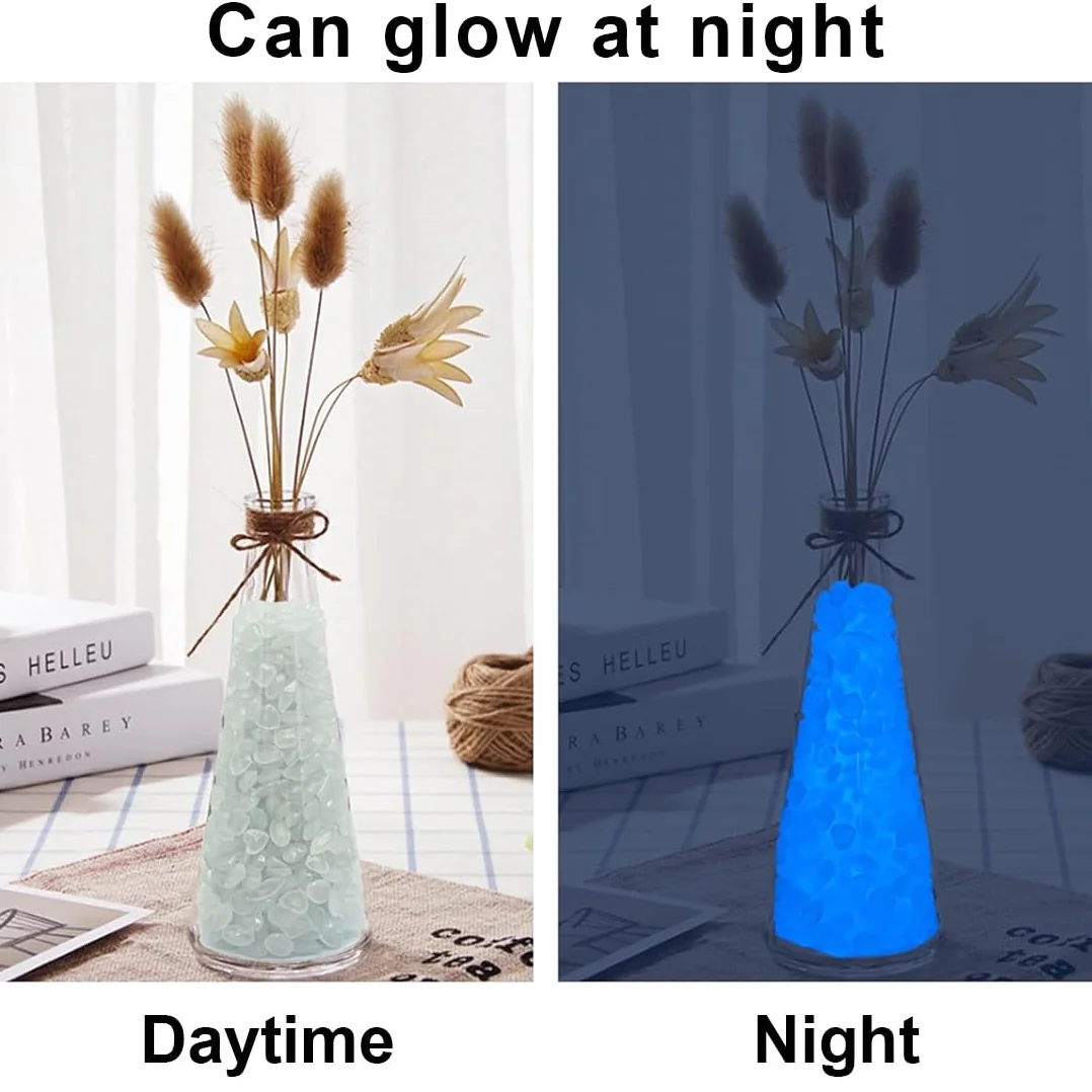 Piedras Luminosas Fluorescentes Decorativas para Acuario Jardín Macetas - Blanco 100 Piezas