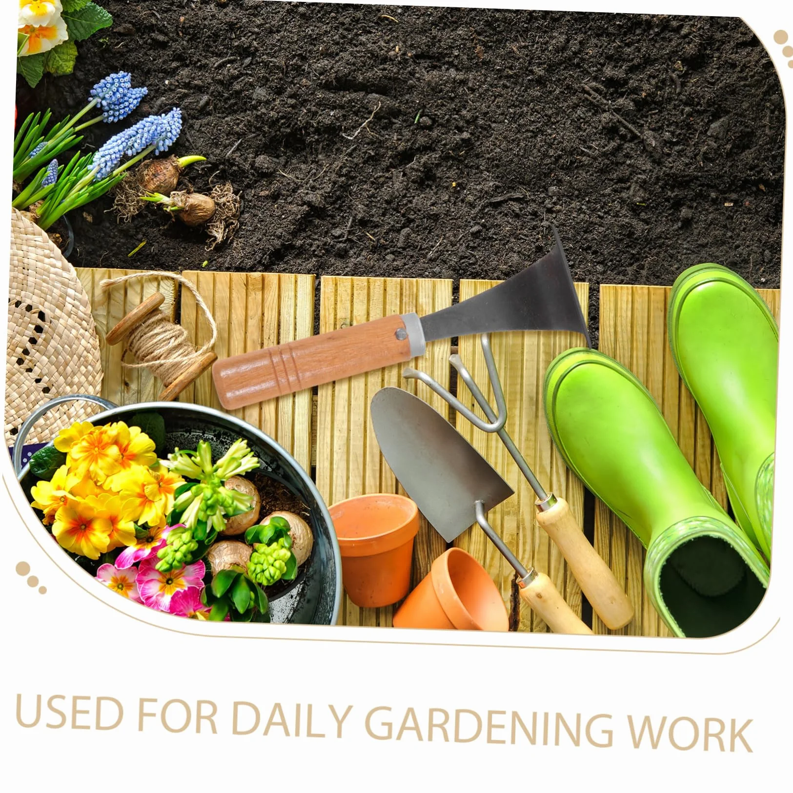Herramienta y Hoja de Acero para Descortezar Árboles de Jardín Mango Ergonómico de Madera Práctica para Plantar Verduras y Deshierbar