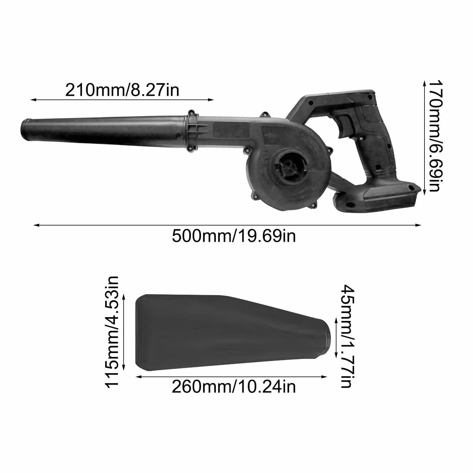 Sopladora de Hojas Inalámbrica Potente Eléctrica de 2 Modos | Mini Soplador De Hojas Mochila Pequeño para Patio Exterior Terraza Césped Hogar Coche Taller