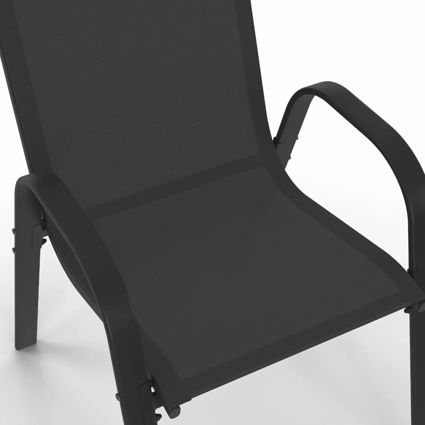 IDMarket - Juego de jardín Madrid con mesa extensible de 135-270 cm y 12 sillas apilables, color negro
