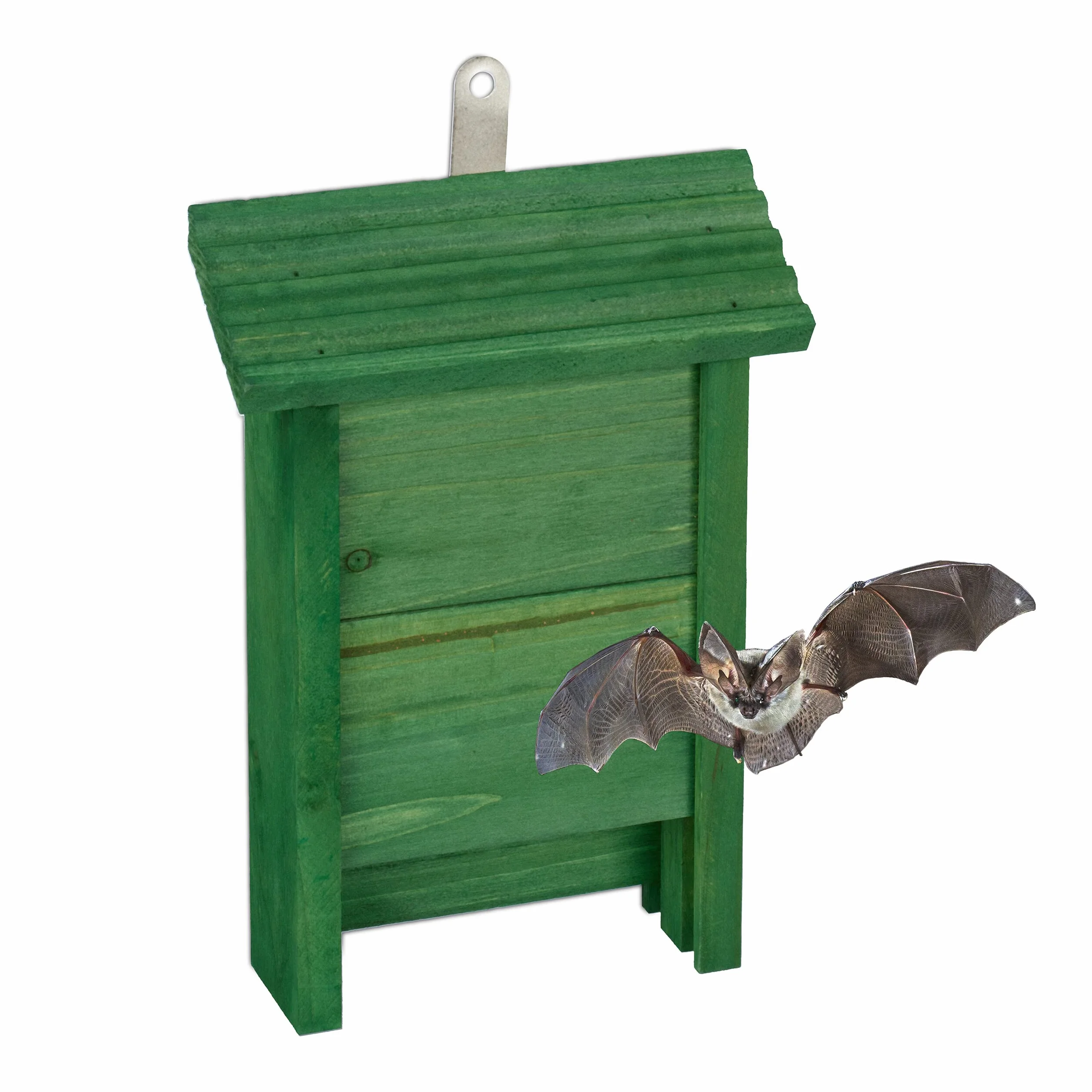 Relaxdays Casa para Murciélagos, Refugio de Madera, 29 x 18 x 6 cm, para Jardín y Exteriores, Entrada Estrecha, Verde