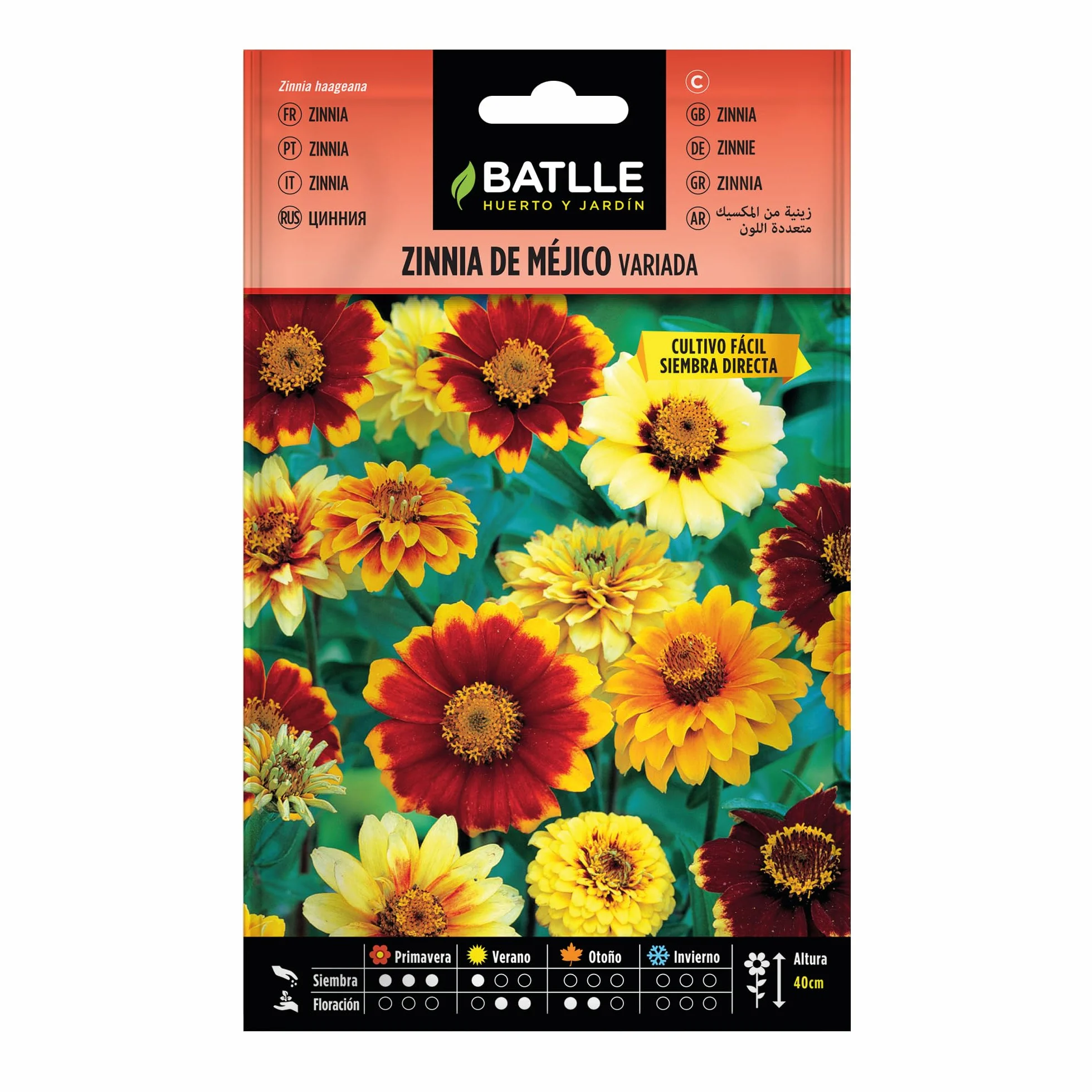 BATLLE Semillas de Zinnia de Méjico Variada 2,5 g – Flores Multicolor