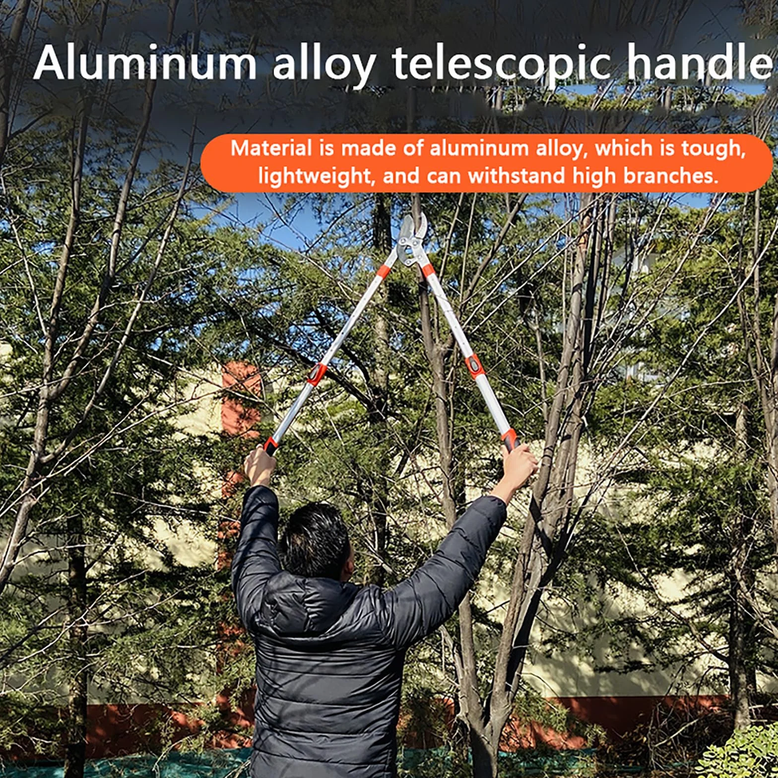 Tijeras De Podar Telescópicas - Tijeras De Podar Extensibles De 70-100 Cm, Para Ramas Altas, Para Cortes Más Limpios, Capacidad De Corte De 9,5 Cm, Punta De Acero De Aleación SK5,B