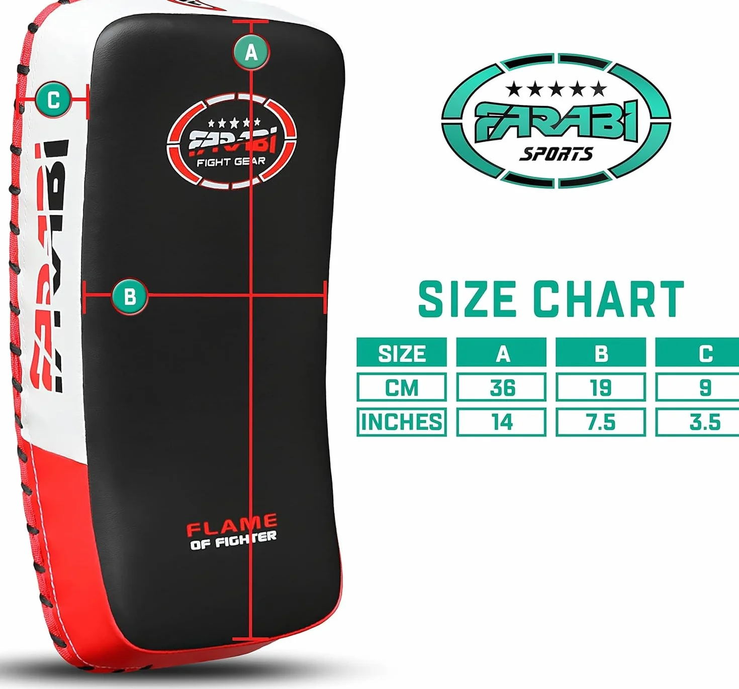 Farabi Sports Muay Thai Curved Kick Pad Strike Shield MMA Pads