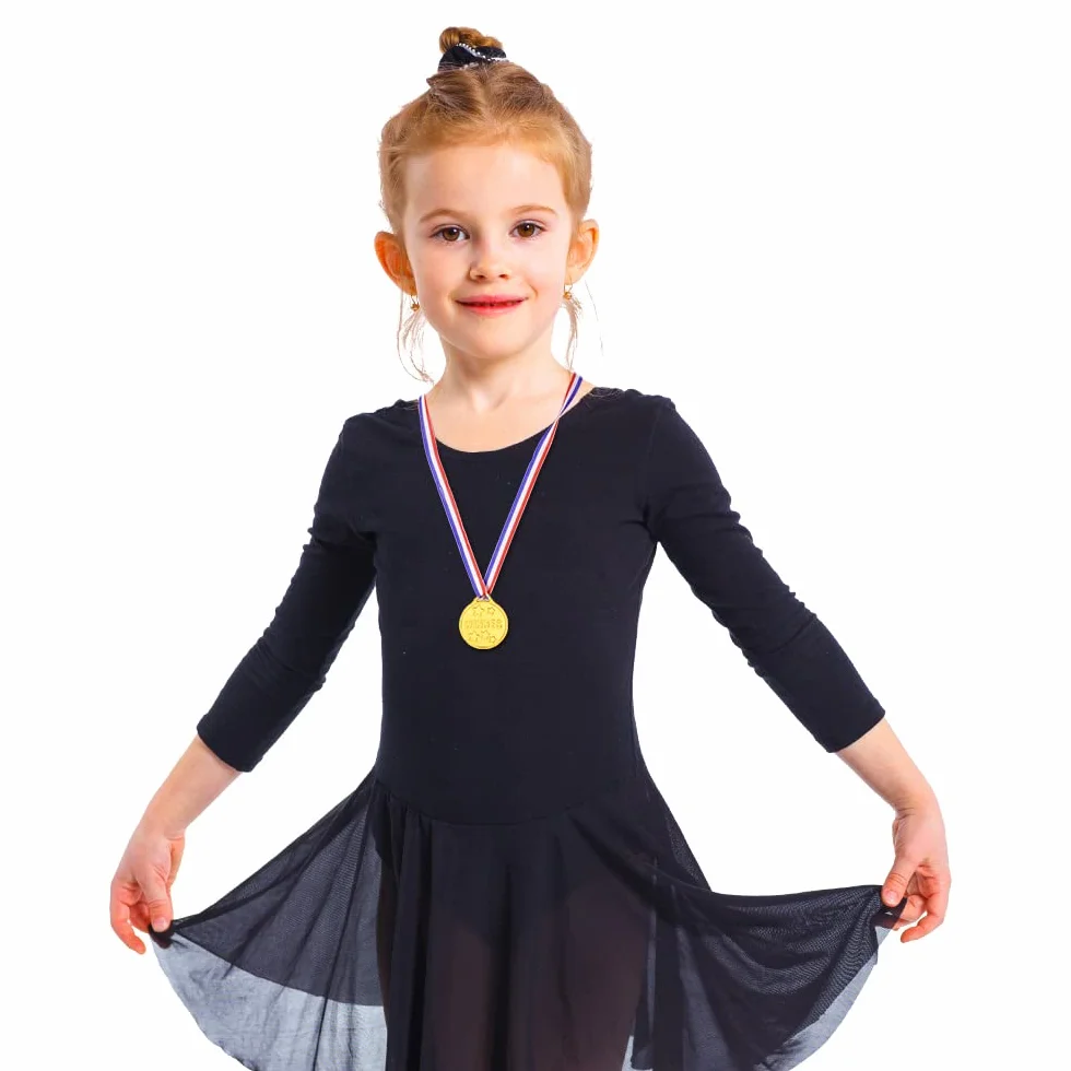 flintronic Medallas de Ganador de Oro 28PCS Plástico Dorado para Niños con Cintas