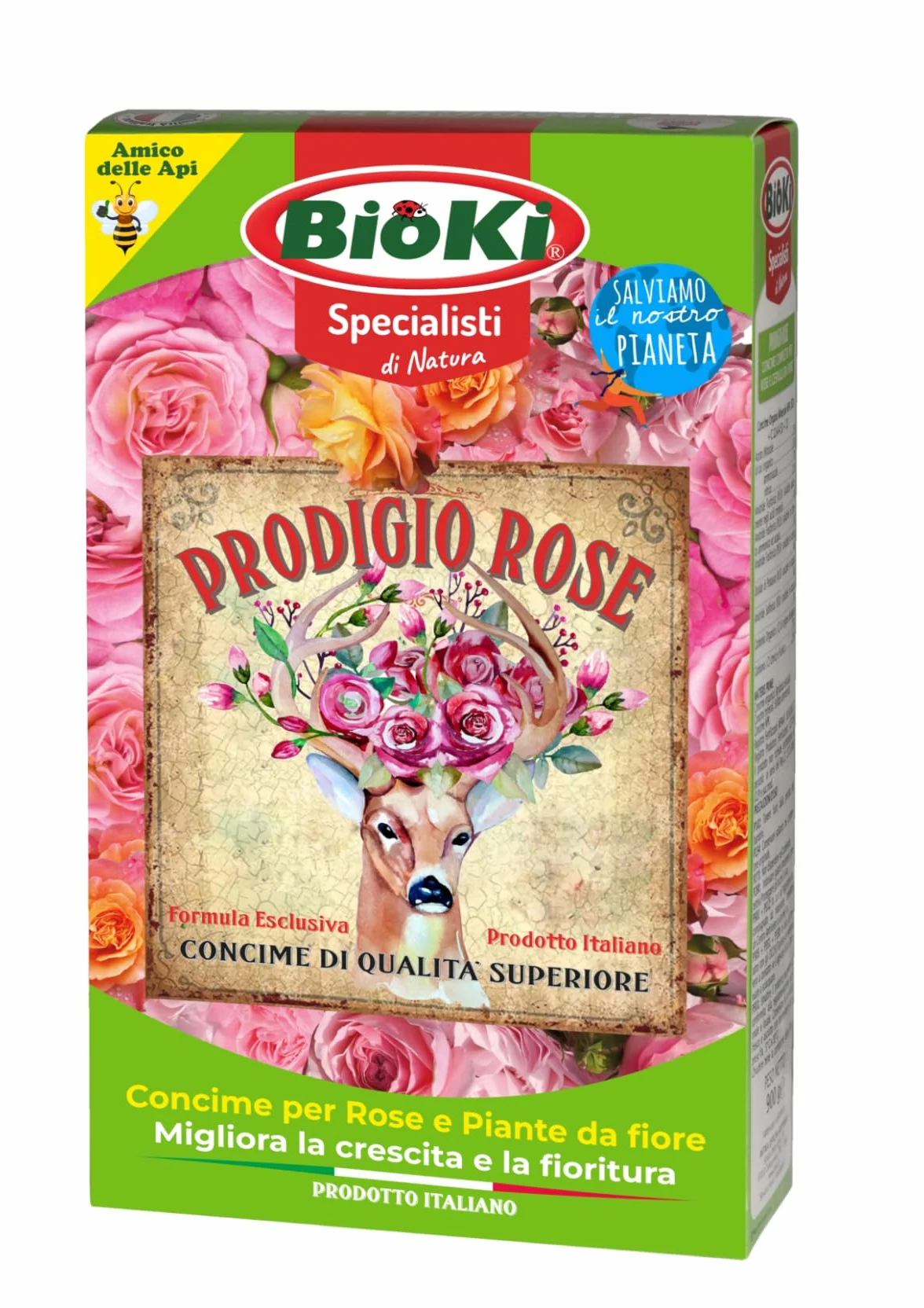 Bioki Prodigio Rose Abono mineral para rosas y plantas florales 900 g