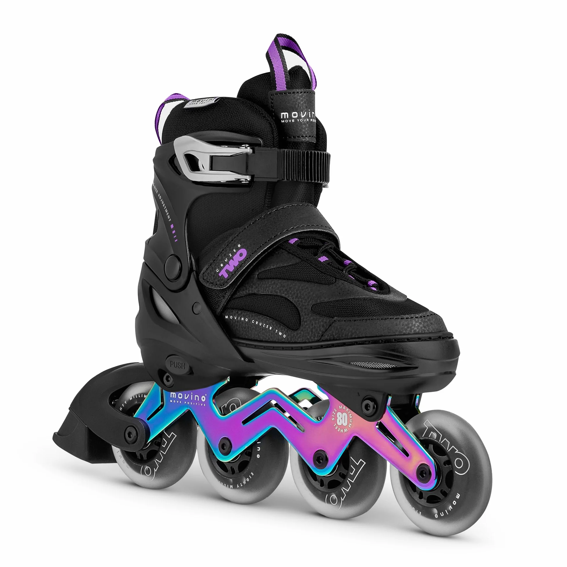 Movino Patines en Línea Cruzer B2 ABEC-9 Ruedas Grandes Cierre Tres Etapas Hebilla Cordones Correa