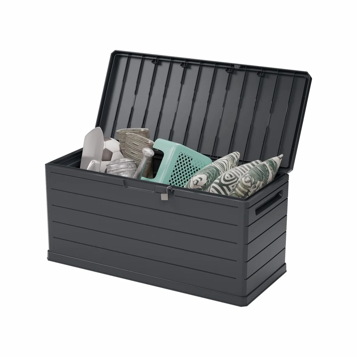 Art Plast Caja de almacenamiento exterior 350 L gris 118,5 x 52 x 57 cm resistente al agua