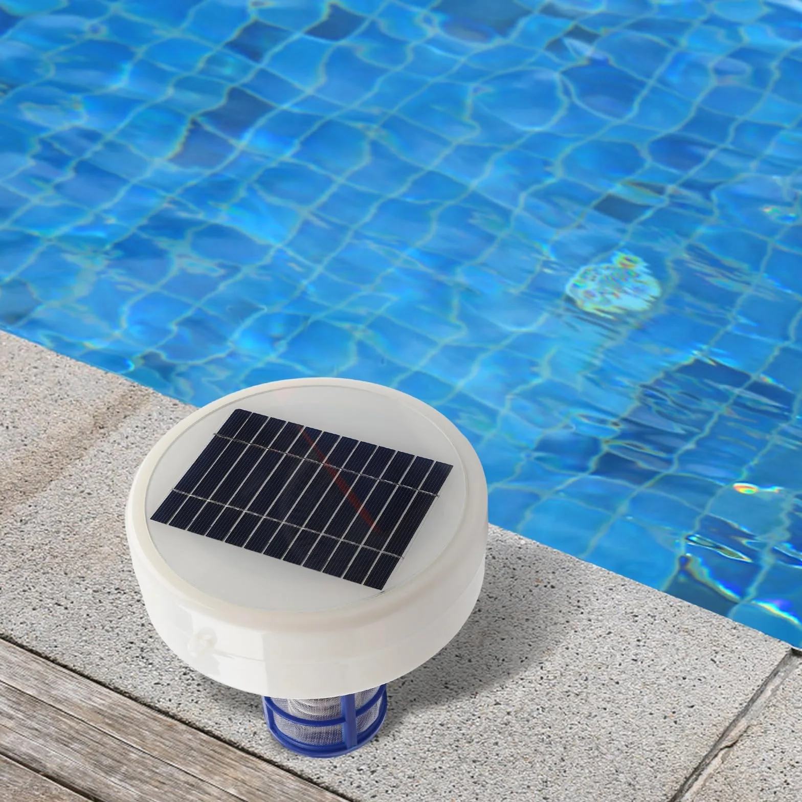Ionizador de piscina solar purificador de agua para piscinas enterradas sobre el suelo