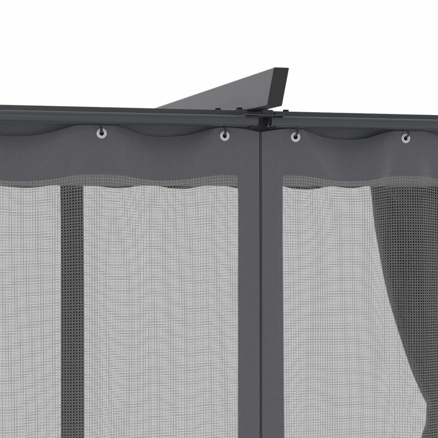 Pergola mosquitera de techo retráctil 3x4 m gris