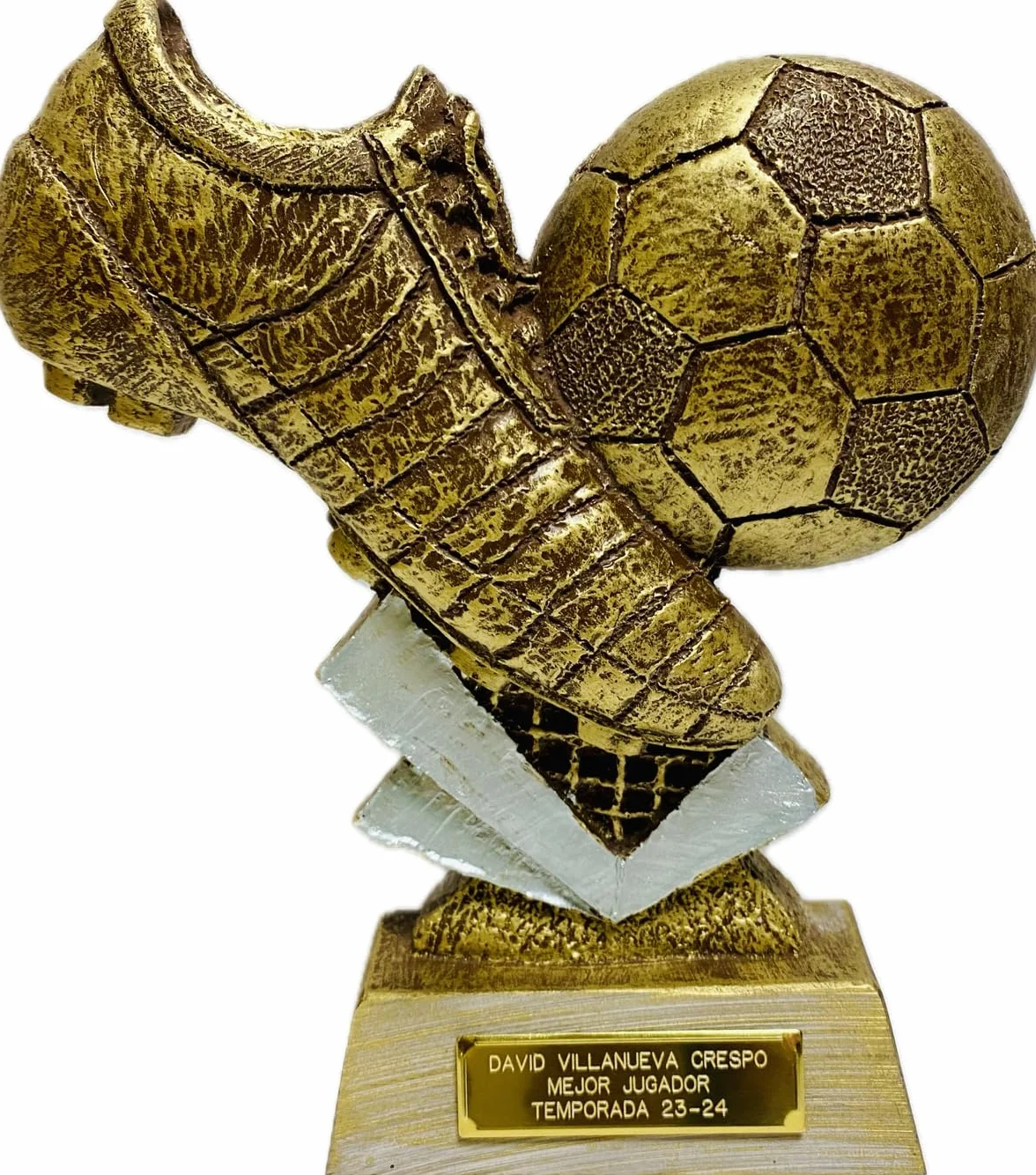 Trofeo Fútbol Personalizado 16cm Oro Mejor Jugador Bota Balón