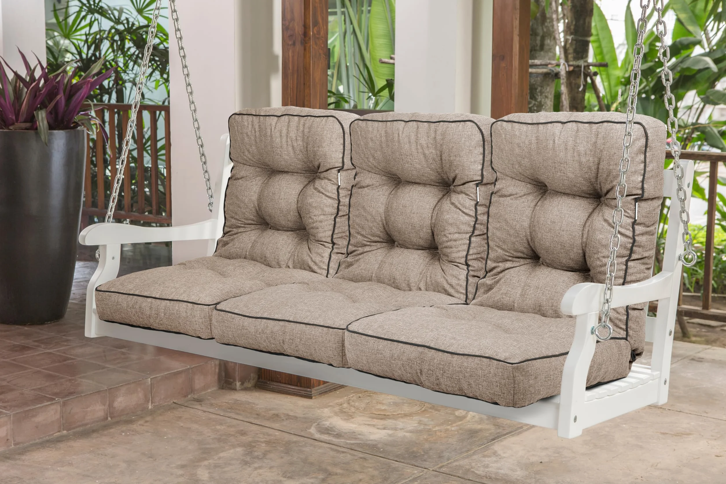 Cojín para Banco de Jardín Impermeable 150 cm (3x50) Beige